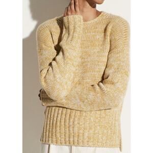 NWOT Vince Sweater Womens XXS Yellow Marled Wool & Cashmere Moss Glow Relaxed